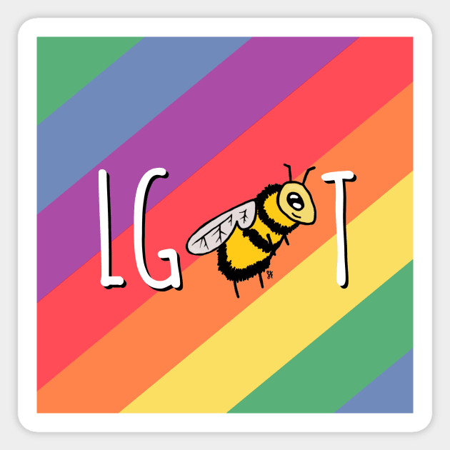 LGBT Rainbow Bee Sticker by SKPink